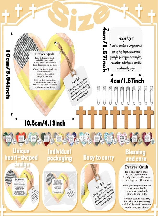 FuWeave 24 Pcs Mini Prayer Quilts with Cross Christmas Christian Gift Pocket Prayer Quilt for Women Mom Religious Church Faith Sympathy Scripture Cloth Panel Holiday Stocking Stuffers Gifts (Retro) - Image 2