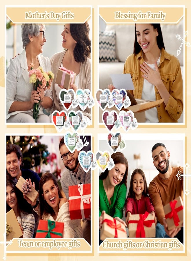 FuWeave 24 Pcs Mini Prayer Quilts with Cross Christmas Christian Gift Pocket Prayer Quilt for Women Mom Religious Church Faith Sympathy Scripture Cloth Panel Holiday Stocking Stuffers Gifts (Retro) - Image 5