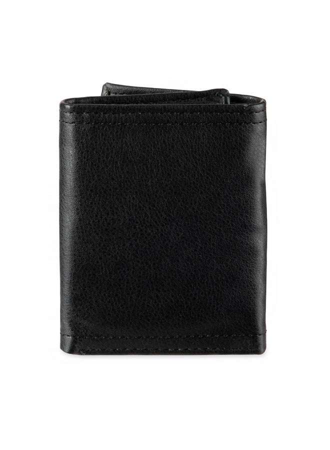 ليفايز محفظة ثلاثية الطيات للرجال من Levi's - أنيقة ونحيفة تتضمن نافذة لبطاقة الهوية وحامل لبطاقة الائتمان، شعار منقوش باللون الأسود - Image 3