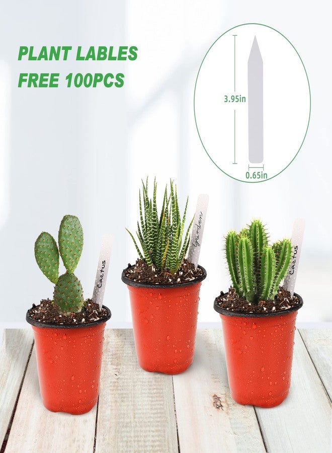 TDHDIKE 4" Plant Pots Small Plastic Plants Nursery Pot/Pots (100pcs) Seedlings Flower Plant Container Seed Starting Pots for Plants Come with 100pcs Plant Labels - Image 5
