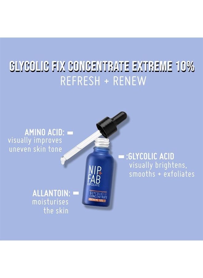 NIP+FAB Nip + Fab Glycolic Acid Fix Extreme Booster 10% AHA Liquid Face Drops with Glycolic, Amino Acid, Allantoin for Skin Brightening Toning Exfoliation, 1 Fl Oz  - Image 2