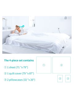 SYOSI Disposable Bed Sheets Travel Disposable Bedding Set Portable Travel 4 Pack Sheets for Hotel One Time Bedsheet Travel Bed Cover Disposable Pillow Case Quilt Cover King  - Image 4