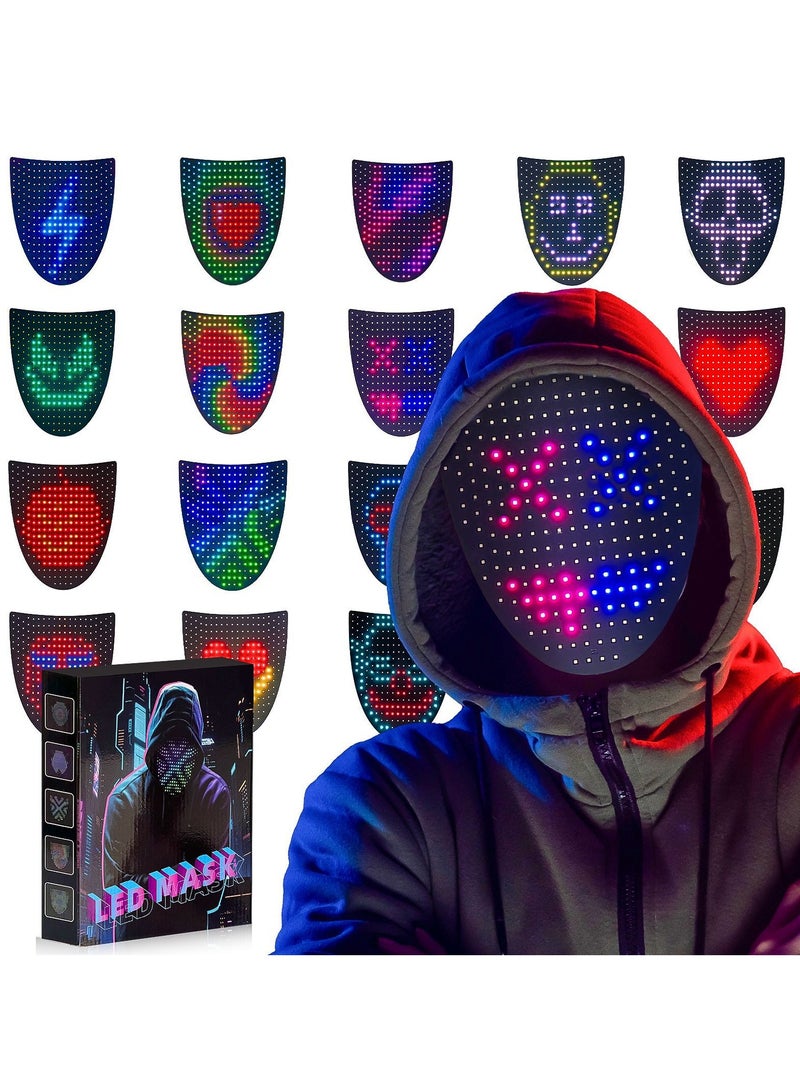 Ru syanl LED Mask with Gesture Sensing - Light up mask for Costume Cosplay Party Masquerade Party Props for Celebrations and Fun  - Image 1