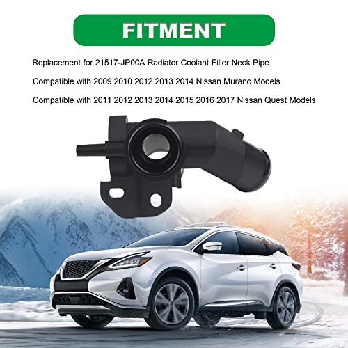 VANJING Radiator Coolant Filler Neck Compatible with Nissan Murano 2009-2014, Questx 2011-2017 Replacement for 21517-JP00A - Image 2