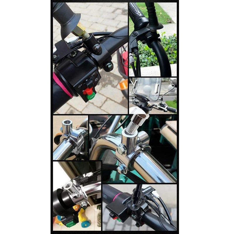 Handlebar Mirror Mount Clamp Aluminum Handlebar Rearview Side Mirrors Adapter Holder Clamp Universal for Bicycle Motorcycle Scooter, 2 Pcs 10mm/8mm - Image 4