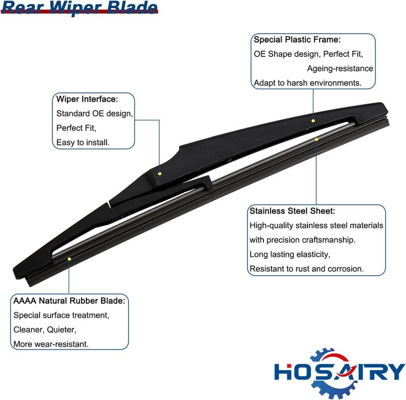 HOSAIRY Rear Wiper Arm Blade Set for Chevy Spark 2016-2021 - Image 4