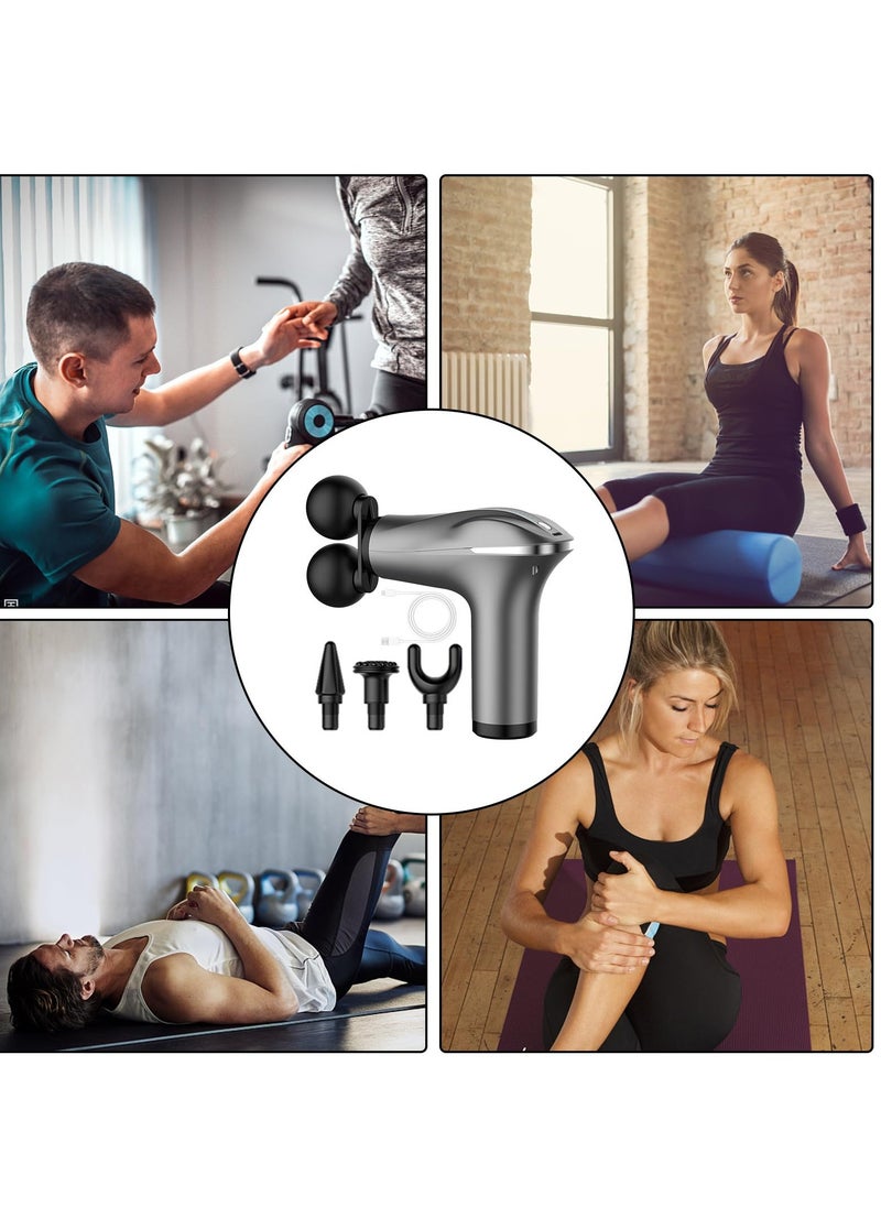Houmt - Muscle Massager Handheld Double-Headed Electric Vibration Deep Tissue Percussion Muscle Massage Device Smart Quiet 6 Speed Portable Handheld Back Massager for Relaxation - Image 1