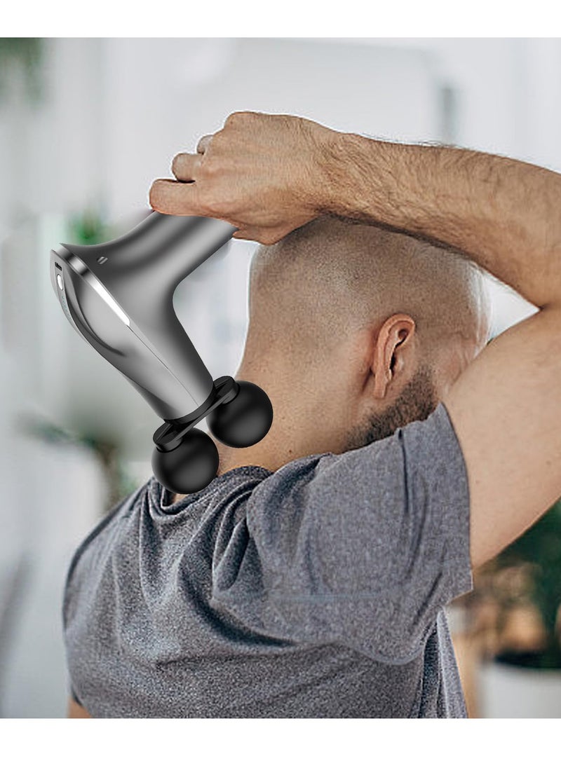 Houmt - Muscle Massager Handheld Double-Headed Electric Vibration Deep Tissue Percussion Muscle Massage Device Smart Quiet 6 Speed Portable Handheld Back Massager for Relaxation - Image 1
