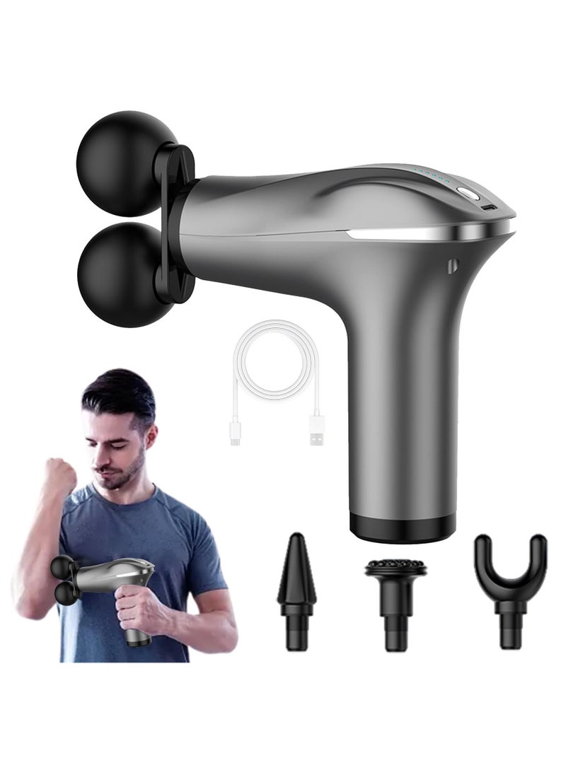 Houmt - Muscle Massager Handheld Double-Headed Electric Vibration Deep Tissue Percussion Muscle Massage Device Smart Quiet 6 Speed Portable Handheld Back Massager for Relaxation - Image 1