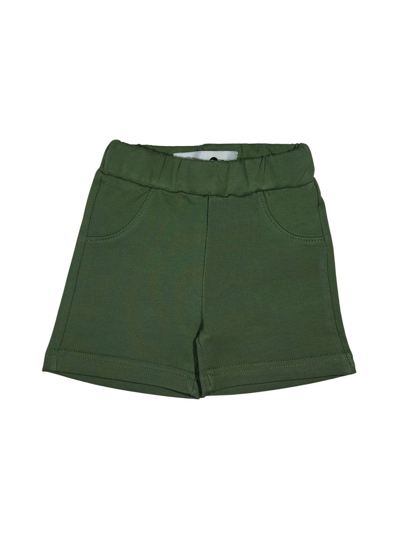 بيبي كو شورت قطن أسود و اخضر زيتوني (قطعتين) - Image 2