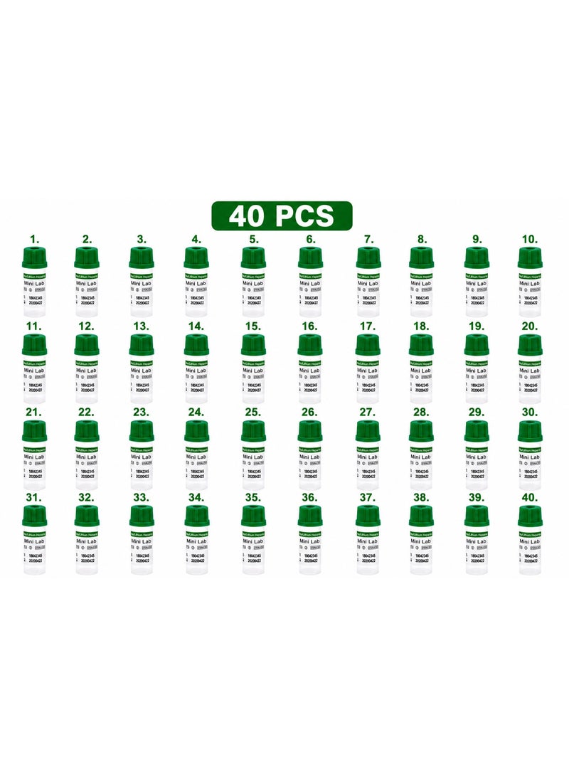 Lithium Heparin Blood Collection Tubes 0.5ml 8 x 45mm – 40PCS Mini Lab Tubes