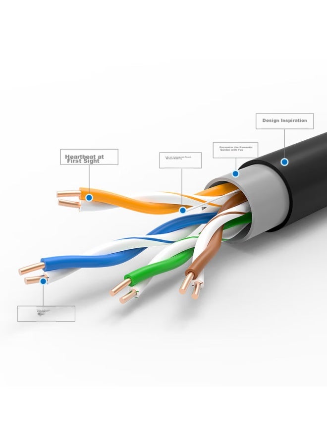 CHOSEAL Chooseal Cat5e Ethernet Cable, Unshielded, Waterproof, Sun-resistant, Cold-resistant, High-speed, Pure Copper Core, Outdoor-specific Network Cable, Black, 100 Meters, Ldn7771at100 - Image 2