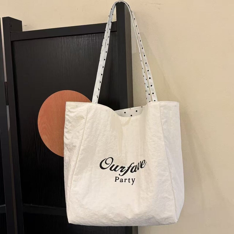 Polka Dot Faux Leather Tote Bag - Image 3