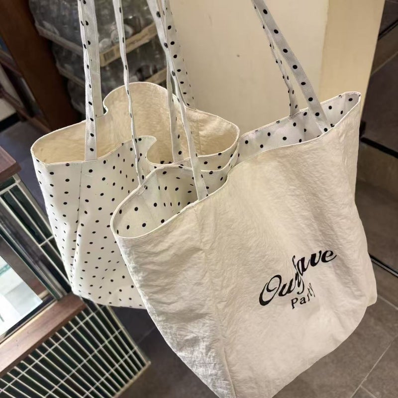 Polka Dot Faux Leather Tote Bag - Image 2