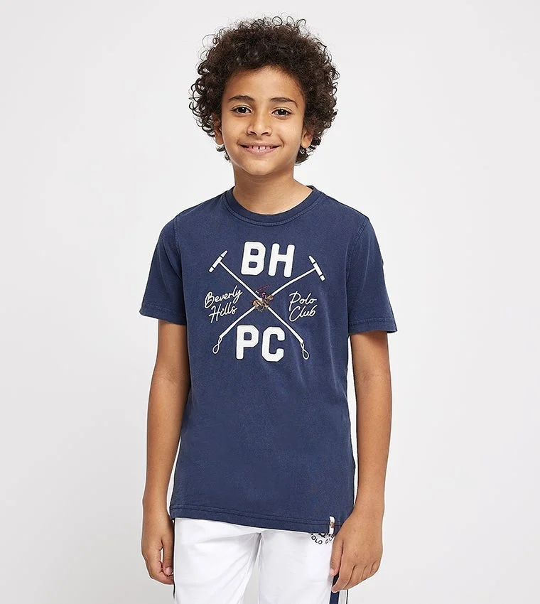 Logo Embroidered Crew Neck T-Shirt