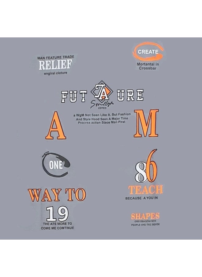 ZAIN GOLDEN Bold Shirt with Graphic “FUTURE” on Long Sleeves ID2191 (Color: Grey) (Size: 5-6 Years)  - Image 3
