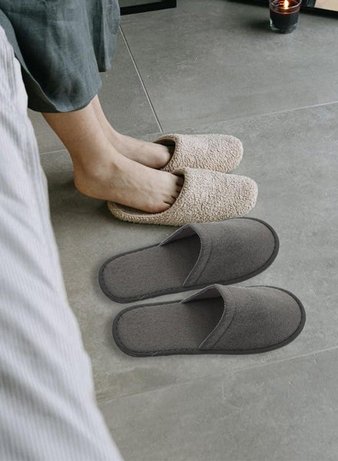 Hanayo 10 Pairs Disposable Slippers Soft SPA Slippers Casual Non-Slip Hotel Slippers for Hotel Travel Guest and Home(Grey) - Image 5