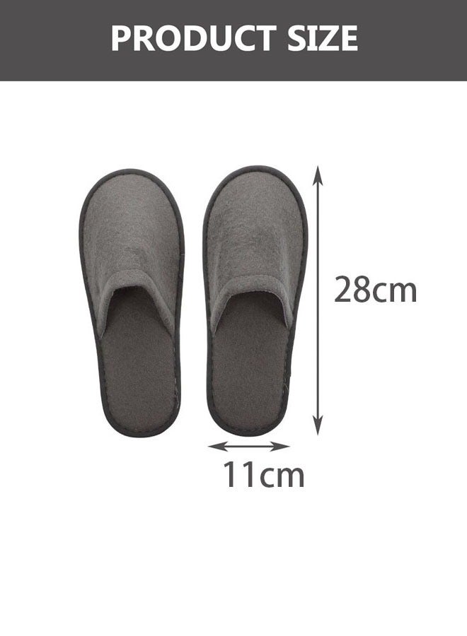 Hanayo 10 Pairs Disposable Slippers Soft SPA Slippers Casual Non-Slip Hotel Slippers for Hotel Travel Guest and Home(Grey) - Image 3