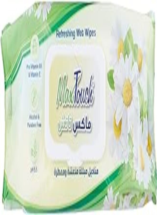 Max Touch Refreshing Wet Wipes with Cover - 120 Pieces