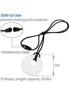 KASTWAVE KASTWAVE Sensory Tooth Chew Necklace Oral Motor Chewy Teether 3 Pack Silicone Chewing Teethin Necklace Pendant Autism ADHD Anxiety for Adults Kids Boys Girls BPA Free Breakaway Clasp  - Image 4