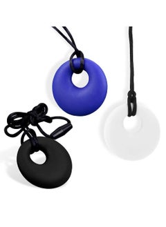 KASTWAVE KASTWAVE Sensory Tooth Chew Necklace Oral Motor Chewy Teether 3 Pack Silicone Chewing Teethin Necklace Pendant Autism ADHD Anxiety for Adults Kids Boys Girls BPA Free Breakaway Clasp  - Image 1