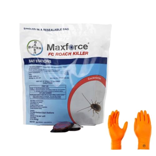 USA Supply Maxforce FC Roach Bait Stations 72 Count | Premium USA Supply Gloves for Safe Eradication | USA Supply Pest ID Card - Image 1