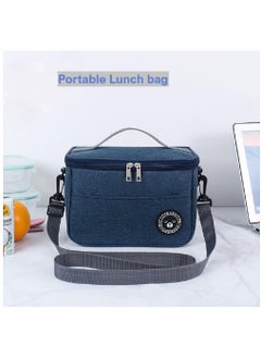 Arabest Insulated Lunch Bag Cooler Shoulder Thermal Tote Bag Portable Indoor Outdoor Lunch Box Bag Oxford Blue 22 x 16 x 19.5 cm  - Image 5