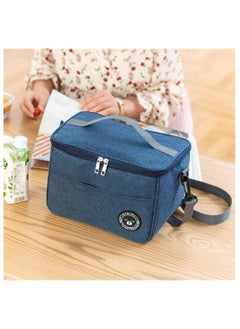 Arabest Insulated Lunch Bag Cooler Shoulder Thermal Tote Bag Portable Indoor Outdoor Lunch Box Bag Oxford Blue 22 x 16 x 19.5 cm  - Image 3