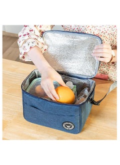 Arabest Insulated Lunch Bag Cooler Shoulder Thermal Tote Bag Portable Indoor Outdoor Lunch Box Bag Oxford Blue 22 x 16 x 19.5 cm  - Image 2
