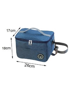 Arabest Insulated Lunch Bag Cooler Shoulder Thermal Tote Bag Portable Indoor Outdoor Lunch Box Bag Oxford Blue 22 x 16 x 19.5 cm  - Image 4