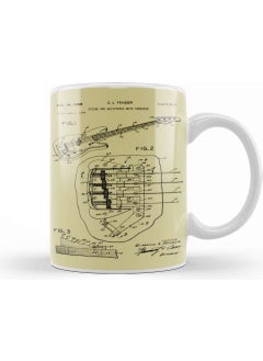 Print Shop Fender Guitar Patent Mug Porcelain