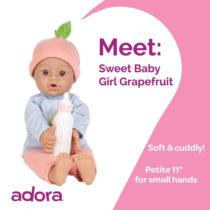 Adora Amazon Exclusive Sweet Babies Collection, 11â€ Soft and Cuddly Baby Doll Machine Washable, Birthday Gift For Ages 1+ - Baby Grapefruit - Image 2