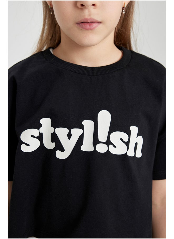 DeFacto Girl Crew Neck Knitted Short Sleeve Body  - Image 4