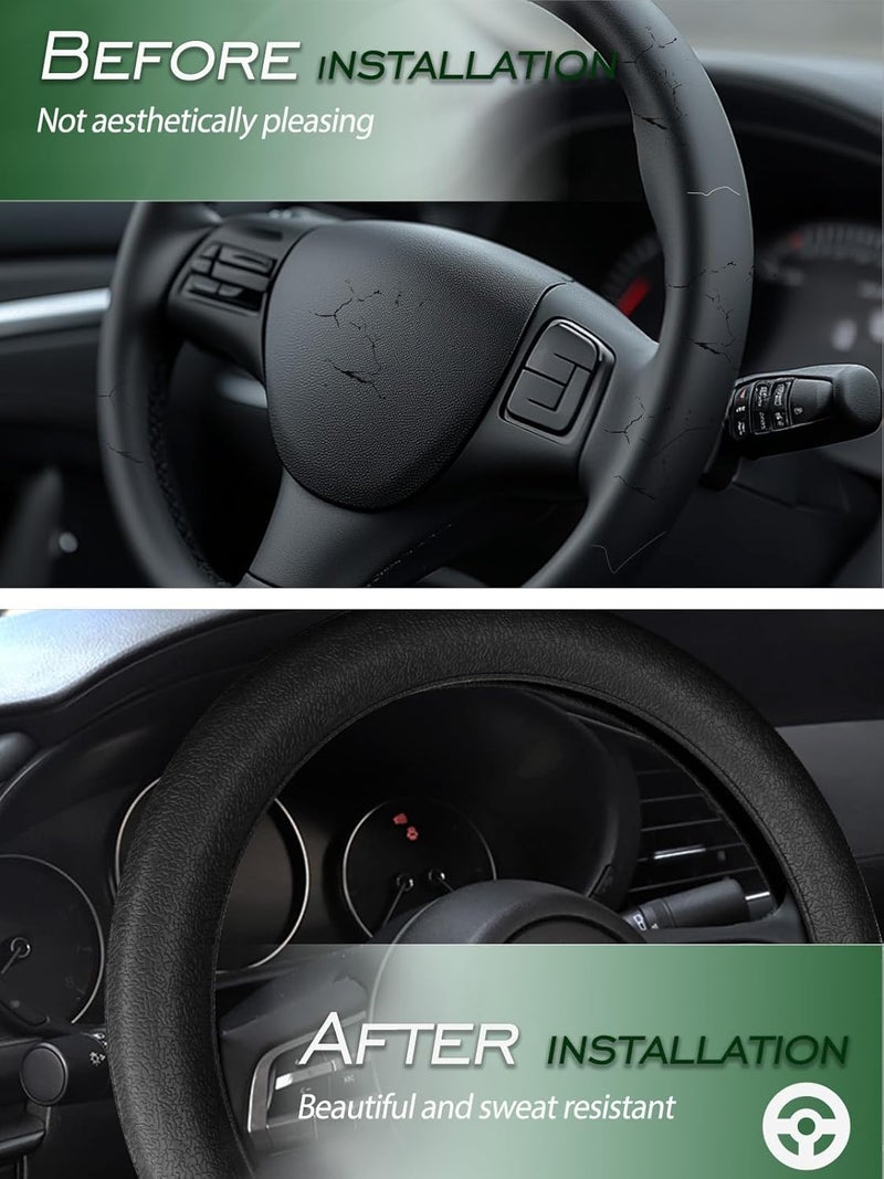 Silicone Steering Wheel Cover: Black Non-Slip Steering Wheel Protector - Universal Fit for Car Interior Upgrade & Driving Comfort - Image 4