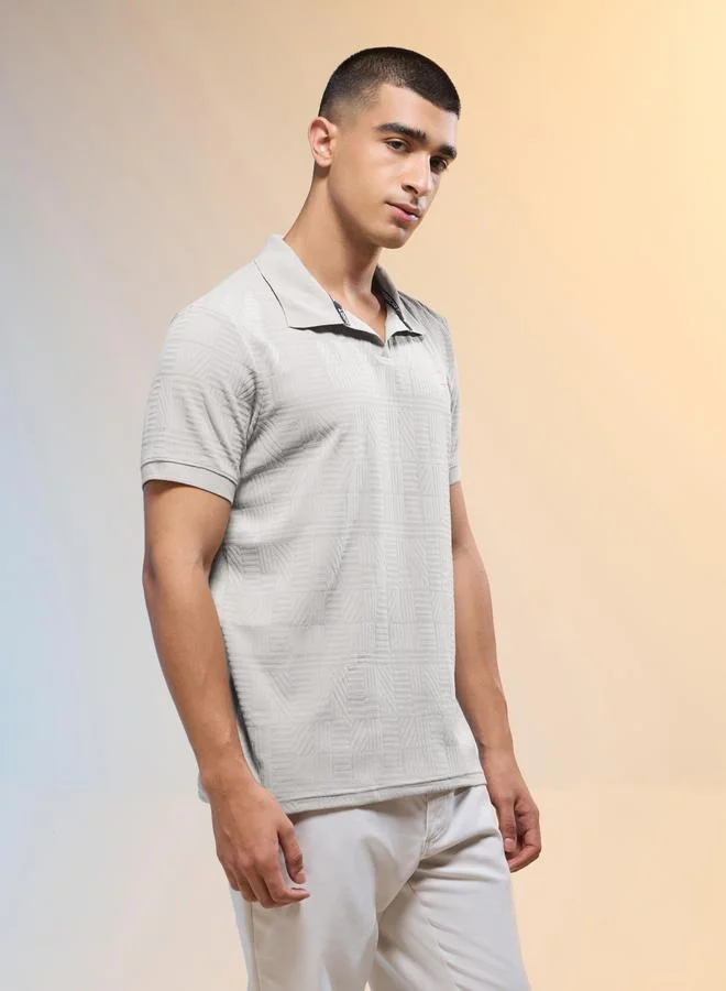 Technosport Technosport Men Jacquard Slim Fit Polo