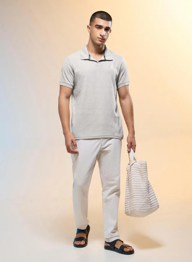 Technosport Technosport Men Jacquard Slim Fit Polo