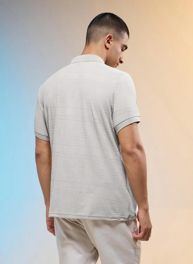 Technosport Technosport Men Jacquard Slim Fit Polo