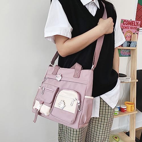 Phaoullzon Crossbody Cute Bag for Teens Kawaii Messenger Purse Nylon Shoulder Tote Bags - Image 3