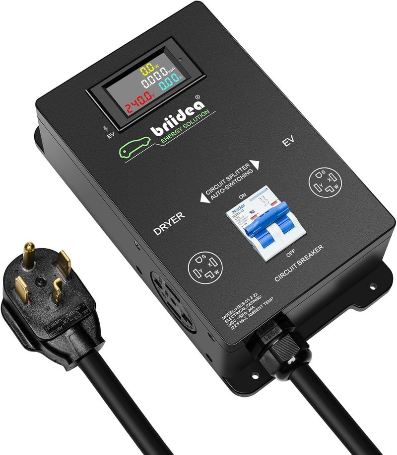 briidea Automatic Power Switch for Dryer and EV, Fast Charge Your EV, NEMA 14-30