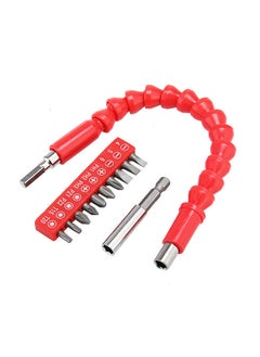 Flexible Drill Bit Extension 275mm Bendable Soft Shaft with 10Pcs Screwdriver Bit Set 1Pc Magnetic Drill Extension Bar for Home Furniture