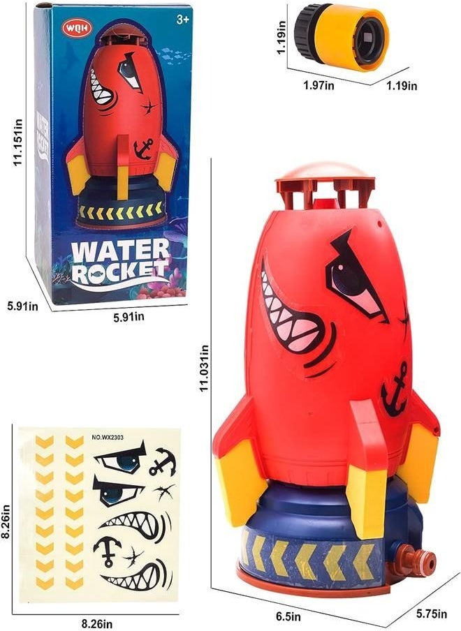 Generic - Outdoor Water Sprinkler for Kids and Toddlers - Backyard Red Spinning Water Spray Rocket Toy for Summer Splashing Fun for 3-8 Years Old Boys Girls Gift - Image 1
