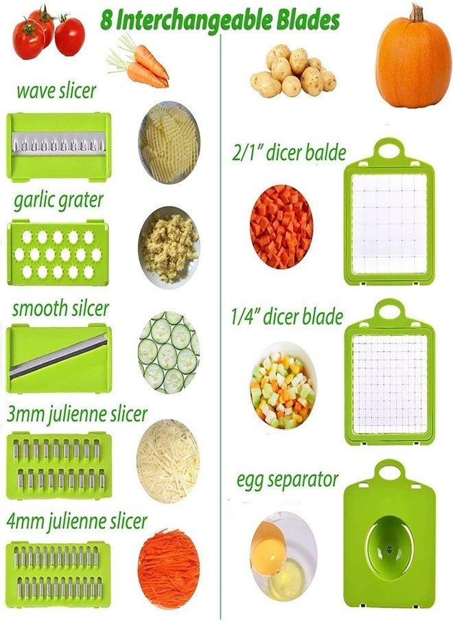 Bukela - 12 in 1 Slicer, Heavy Duty Potato, Onion, Food, Vegetable Chopper with Vegetable Peeler, Hand Guard and Container - Image 1