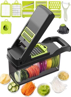 12 in 1 Slicer, Heavy Duty Potato, Onion, Food, Vegetable Chopper with Vegetable Peeler, Hand Guard and Container