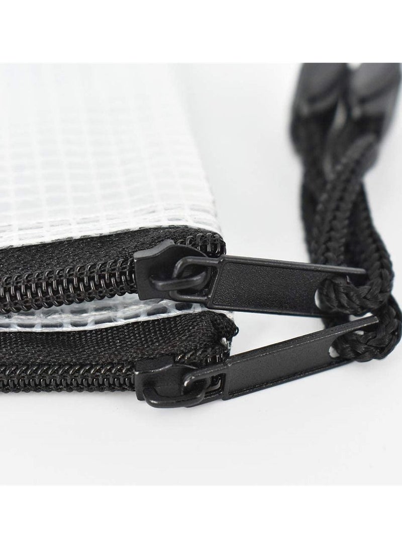 Y&D Zipper Pouch, Extra Thick, Mesh Bags, 5Pcs Plastic Waterproof Document Pouch for School Office Supplies and Cosmetics Travel Accessories  - Image 3