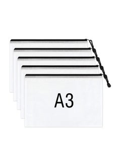Y&D Zipper Pouch, Extra Thick, Mesh Bags, 5Pcs Plastic Waterproof Document Pouch for School Office Supplies and Cosmetics Travel Accessories  - Image 1