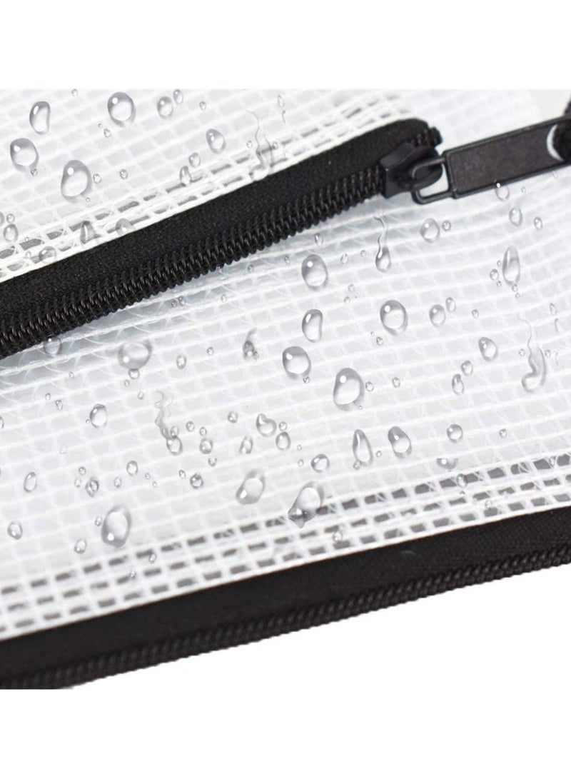 Y&D Zipper Pouch, Extra Thick, Mesh Bags, 5Pcs Plastic Waterproof Document Pouch for School Office Supplies and Cosmetics Travel Accessories  - Image 4