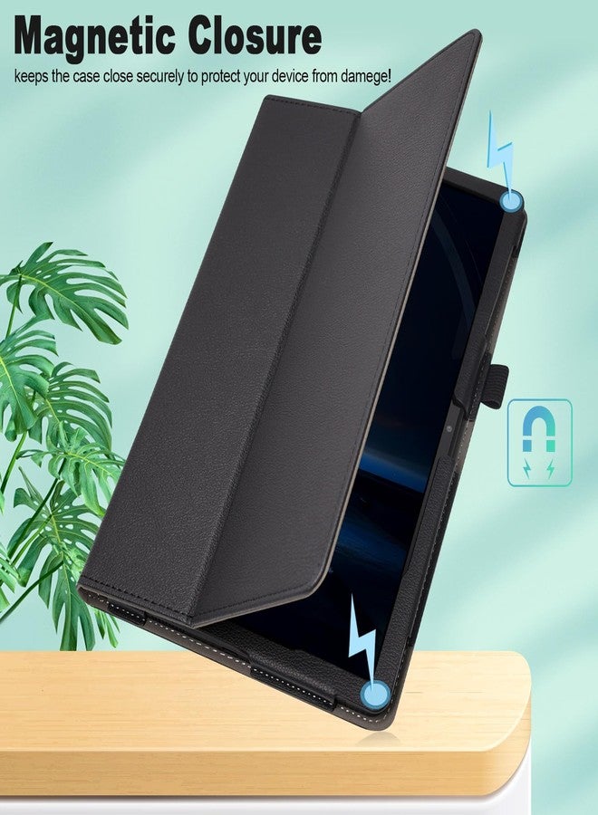 Caweet Case for T-Mobile Revvl Tab 2 Tablet - Premium Leather Folio Protective Stand Case with Auto Wake/Sleep, Black - Image 5
