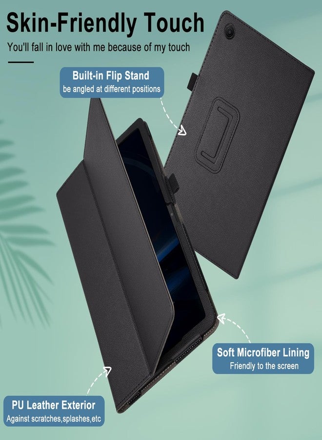 Caweet Case for T-Mobile Revvl Tab 2 Tablet - Premium Leather Folio Protective Stand Case with Auto Wake/Sleep, Black - Image 4