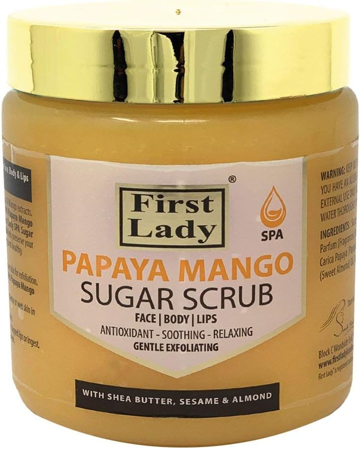 First Lady SPA Papaya Mango Sugar Scrub 500ml for Face Body Lips