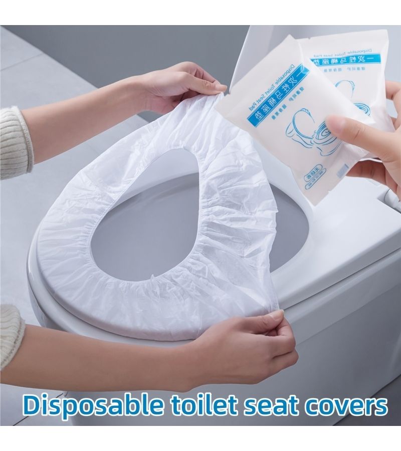 15 Pcs Disposable Toilet Seat Covers Stretchable Individually Wrapped Portable Hygienic Toilet Seat Protectors For Travel Hotel Public Restrooms - Image 5